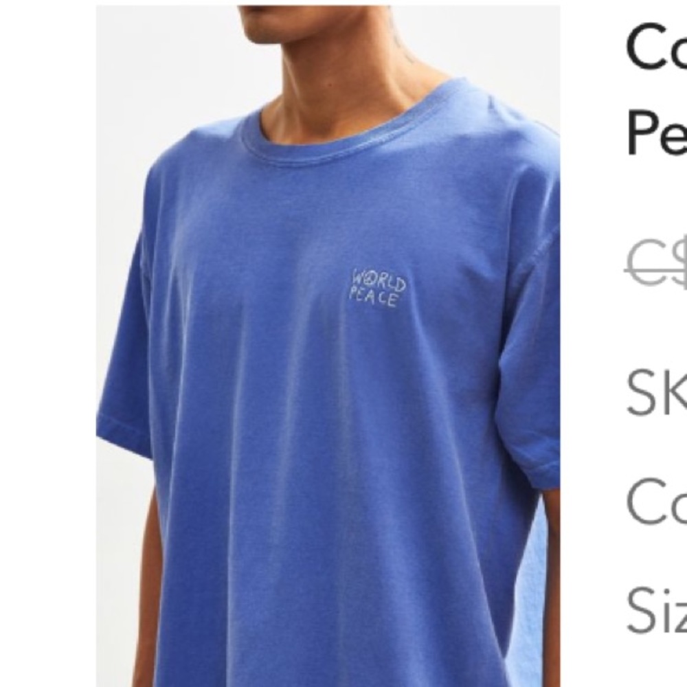 World Peace Embroidered Tee - Picture 1 of 4